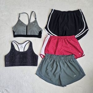 Lot of Nike Dri Fit Running Shorts & Athletic Sportsbras Women's Size Large